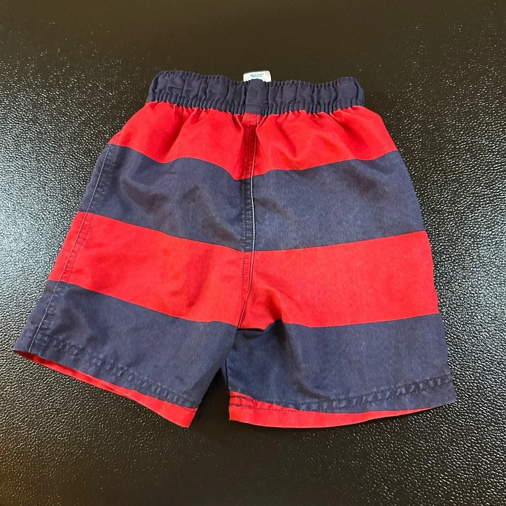 Circo Striped Swim Trunks Elastic Waist Swim‎ Shorts Casual Red Blue Toddler 3T